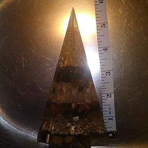Tigers eye crystal pyramid